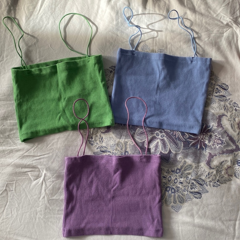 Zara cropped tanks x 3